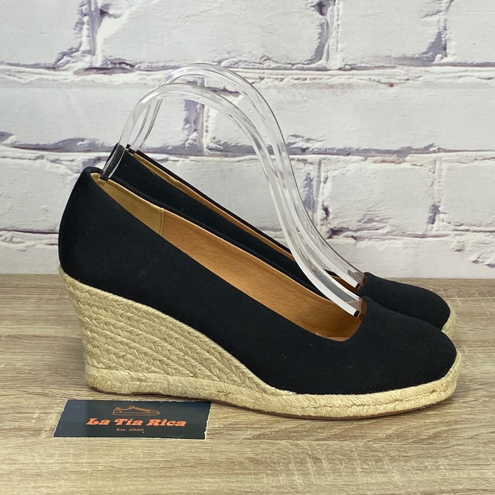 J. Crew Seville Black Espadrille Wedge - Picture 1 of 9